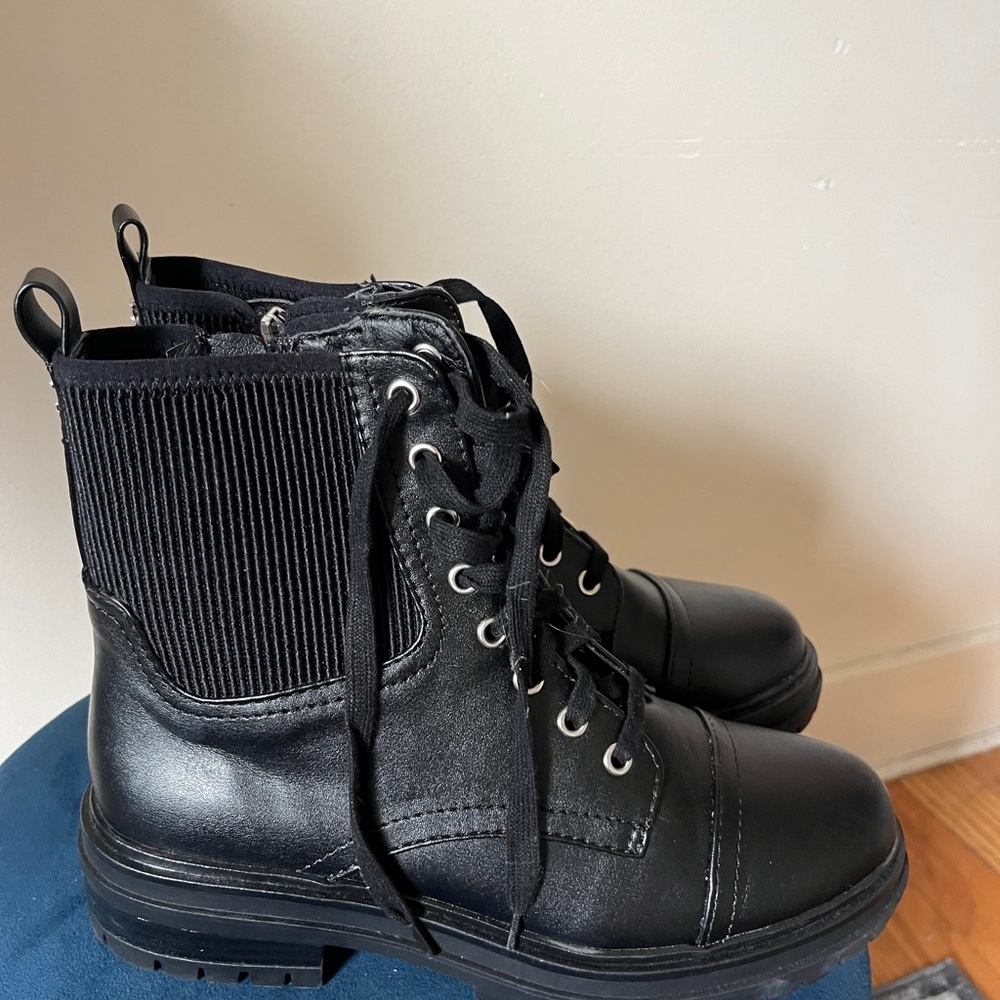 Circus by Sam Edelman Black Lace-Up Combat Boots